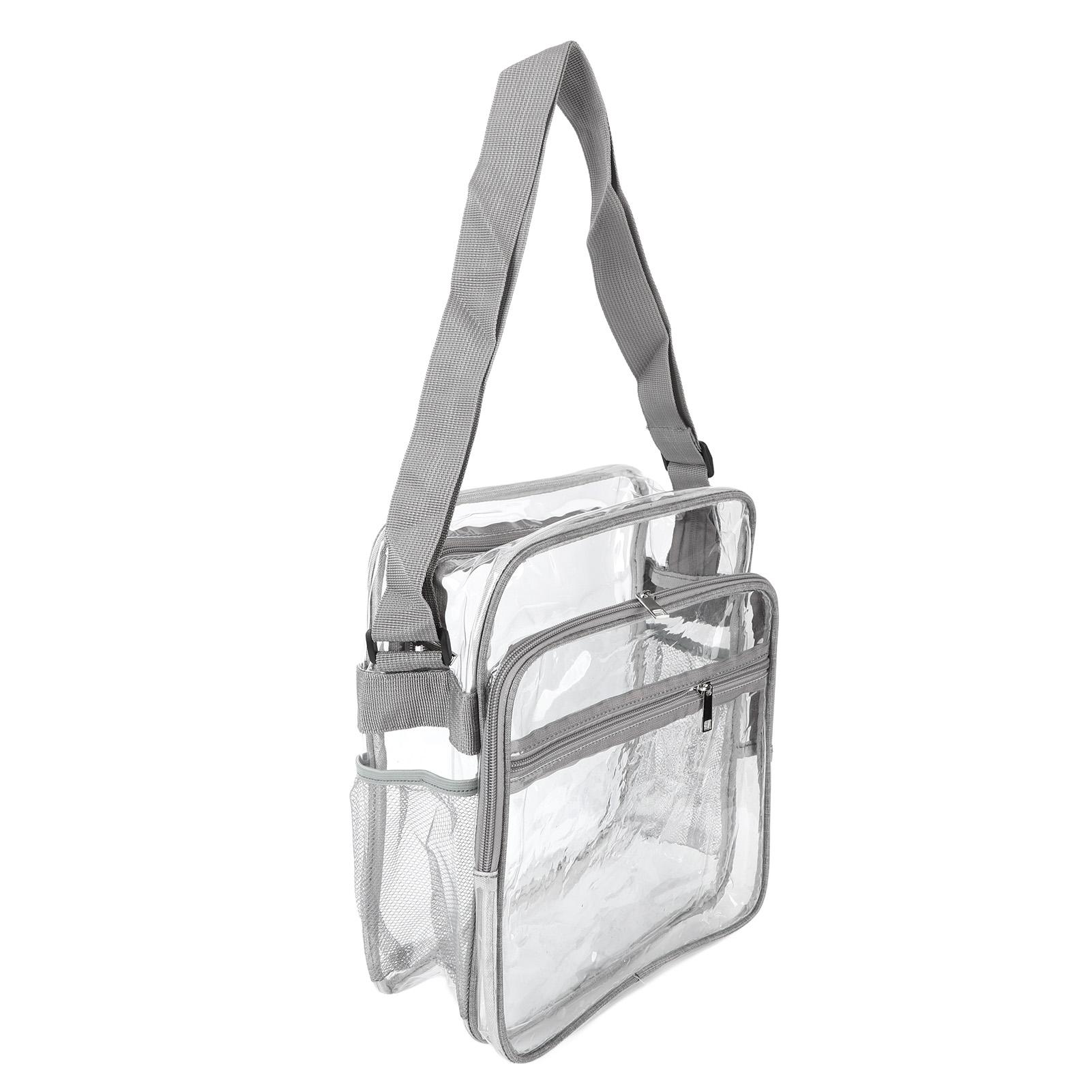 Прозрачная сумка через плечо Модная легкая большая вместимость ПВХ Прозрачная сумка через плечо для путешествий концертов спортивных мероприятий 1370₽