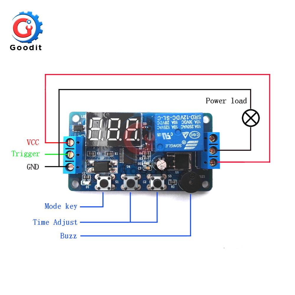 DC 12V Time Relay LED Display Automation Cycle Delay Timer Control Off Switch Delay Voltage Protection Relay module Relays 5