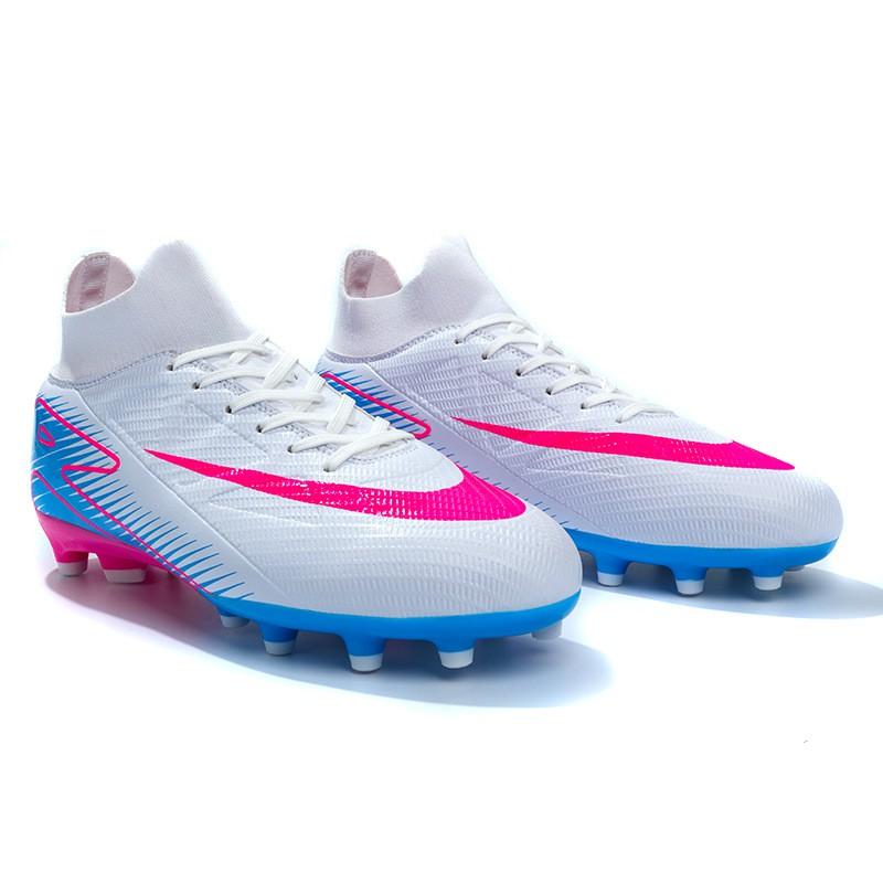 High-Cut Football Cleats Men Women Flyknit Upper Rubber Sole Suitable Turf Indoor Outdoor Fields