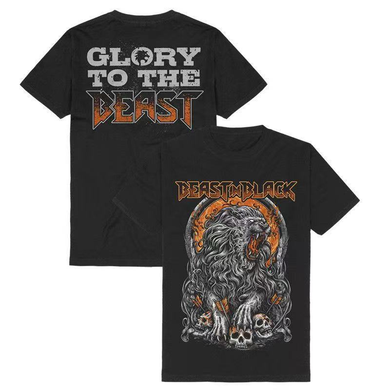 Nya metallbandstryckta T-shirts för sommar och höst 2025 lösa, avslappnade och sportiga kortärmade streetwear för män och kvinnor