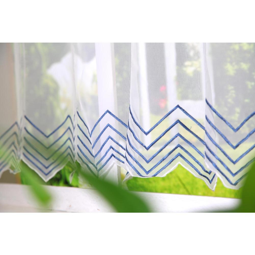 Yarn Computer Embroidery, Small Coffee Curtain, Small Kitchen Curtain Ht-054
