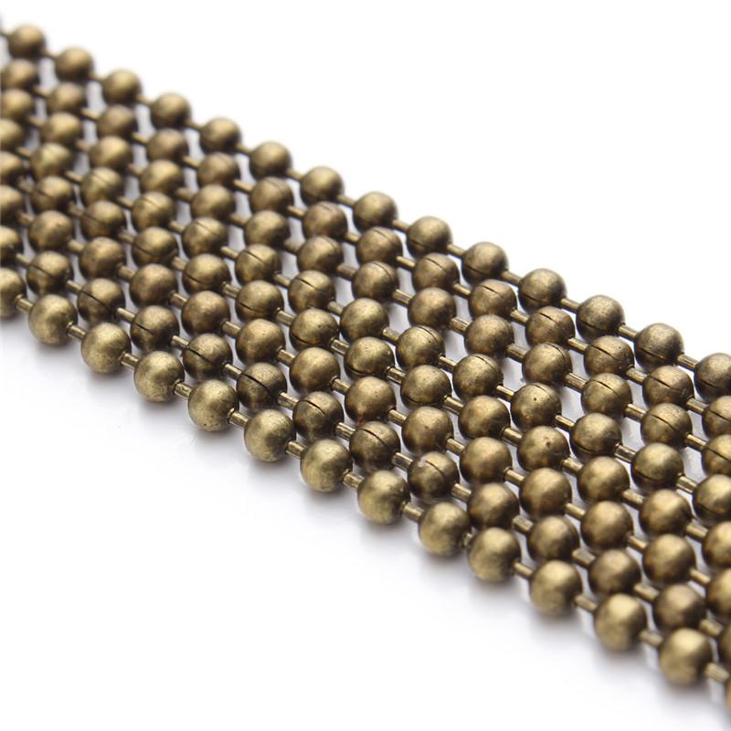 10 Meters 1.2 1.5 2 mm Metal Ball Bead Chains Bulk Kettingen Necklace Chain For Jewelry Making DIY Bracelet Necklaces Wholesale