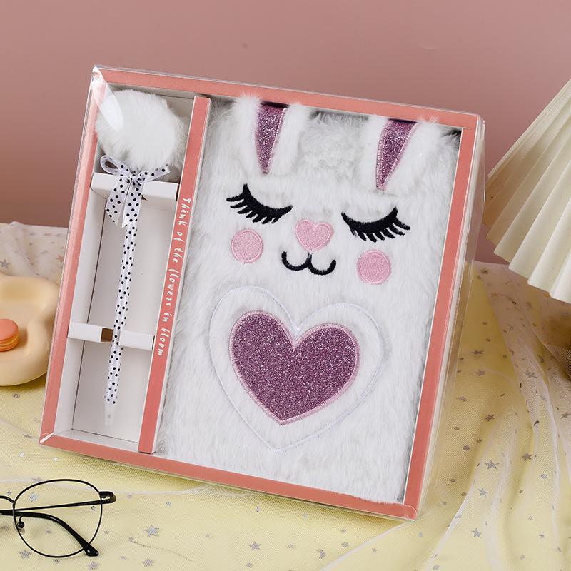 Cross-border Hot-selling Cute Rabbit Plush Notebook for Children's Stress Relief Gift A5 Business Student Diary Book China