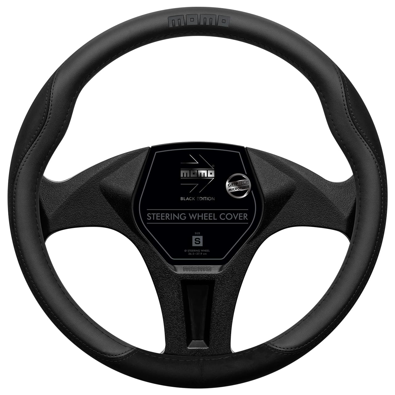 

MOMO Comfort Microfiber MOMO BLACK EDITION Steering Wheel Cover, Italy, Milan, Size Small