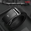 Hengyuanxiang Men's Genuine Leather Automatic Buckle Belt Gift Set