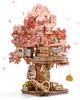 Rolife 3D Puzzle Wooden Cherry Blossom Tree House with Assembly DIY Creative Craft Sakura Interior Home Living Gift Assembly Swing, Beginner's Kit,