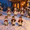 Cute Cartoon Holiday Picks 6 Pcs Large Christmas Tree Picks Wooden Santa Snowman Gingerbread Ornaments Xmas Man Party Supplies Topper Decoration for