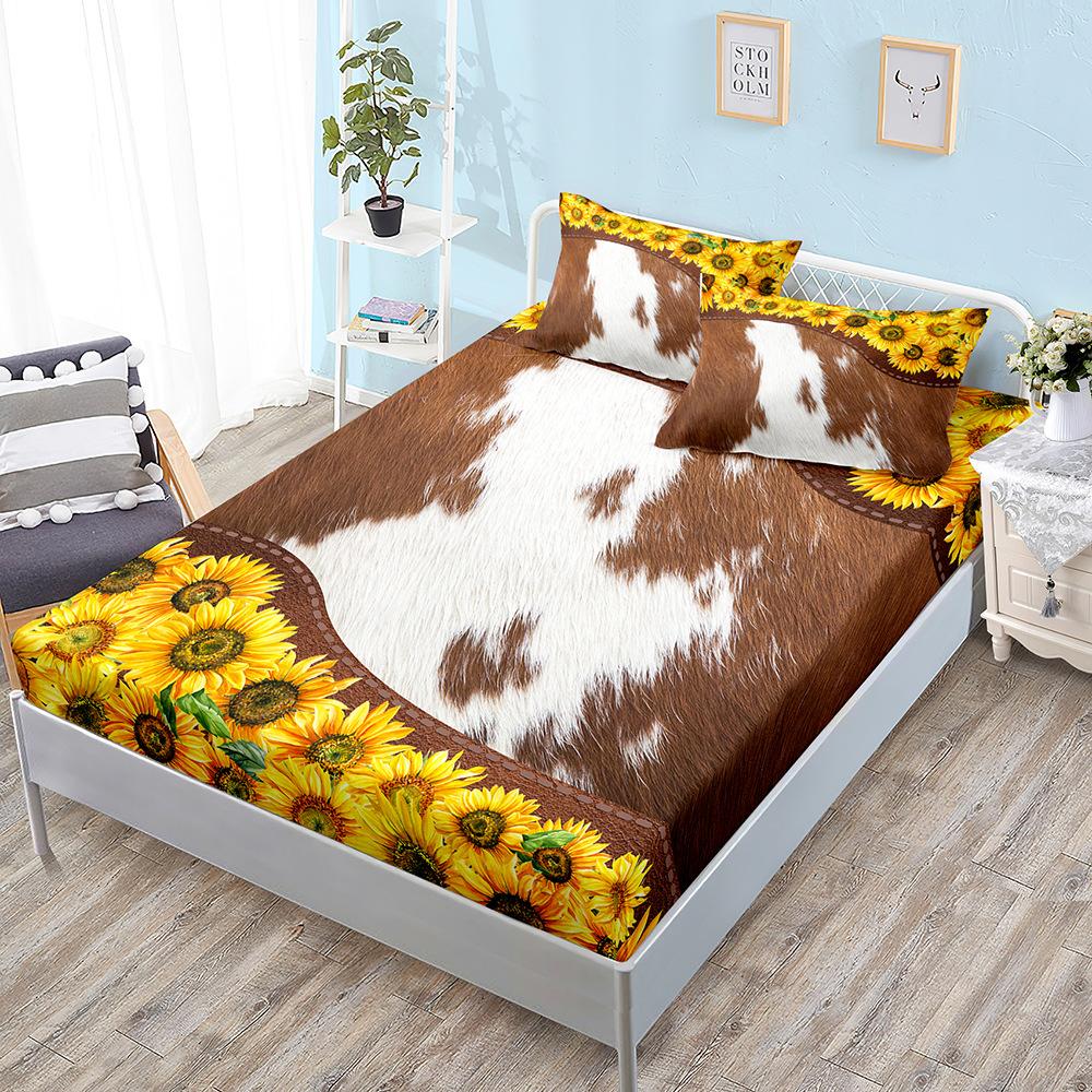 

Animal Texture Cow Horse Mattress Kit Mattress Three-Piece Set Bedspread Pillowcase Mattress Protective Cover Sheet (100cm * 190cm * 40cm) 2pcs