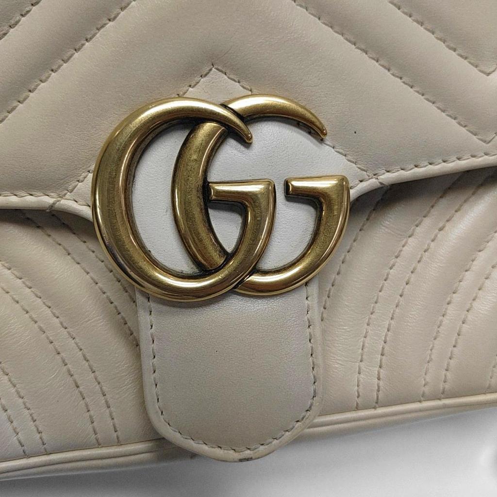 [Pre-Owned] Gucci GG Marmont Matelassé Mini Bag 'White' - Good #BI8M2W