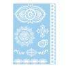 Baizihuahu White Lace Tattoo Sticker for Women, Temporary Face Body Arm, Waterproof Fake Decal Wedding Party Festival