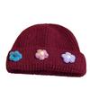 Women's Hats  Women's Autumn and Winter Woolen Hats Knitted Hats Cold Hats Winter Warm Confinement Hats Baotou Hats Cute Flowers
