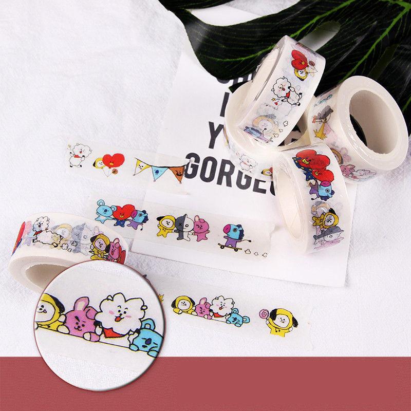 

K-pop BTS Васи-лента Бумажная маскировочная Милые DIY наклейки для скрапбукинга RJ Cooky Tata