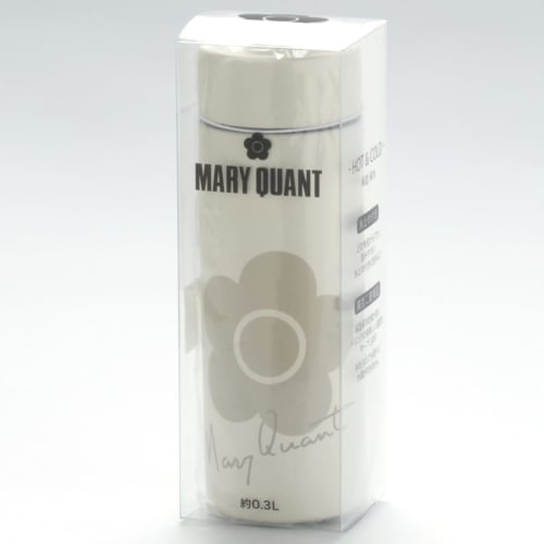 MARY QUANT Stainless Steel Bottle (Ivory / 300ml / Approx. 16.9x5.8x5.8cm) Lunchtime Water Bottle, Dull Pastel Daisy Design (Insulated and Ice-Proof)