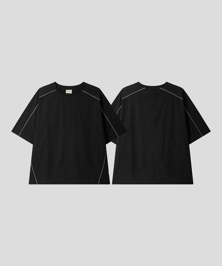 BLACK MOMENT Tech Stitch Oversized T-Shirt [Black]