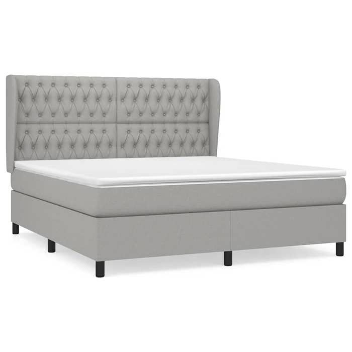 Maison Exclusive - Sommier à lattes de lit avec matelas Gris clair 180x200cm Tissu