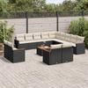 VidaXL Garden Lounge Set with Cushions 14 Pcs, Patio Sofas, Patio Furniture Set, Outdoor Furniture, Black 3258934