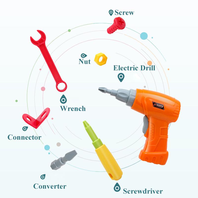 Buy 245/308Pcs Kids Electric Drill Toys DIY Educational Puzzle Toys