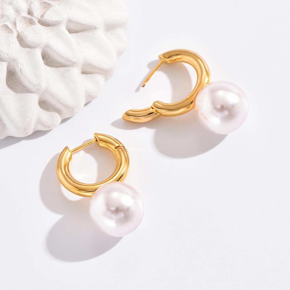 

New High-end Design with Large Ear Loops, Stylish and Simple Circle Earrings with Ear Buckles золотий