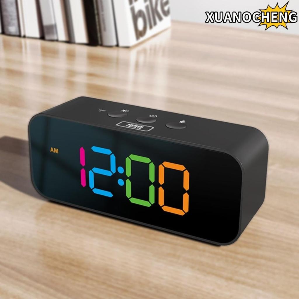 Multifunctional Digital Smart Alarm Clock, Snooze, Dual Alarm Recording, Charging, Voice Control, Music Inton, for Bedroom, Bedside, Office, and