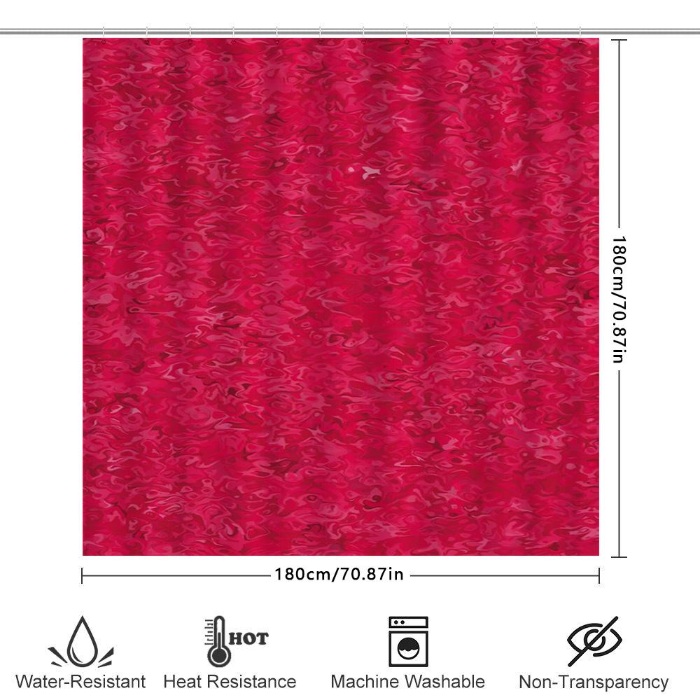 Tenda da Doccia Impermeabile per Bagno con Fantasia Rossa di Lusso Decorazione per la Casa