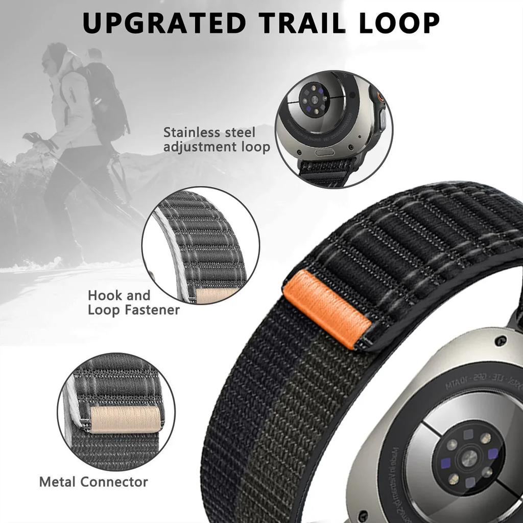 Nylon Loop Strap For Samsung Galaxy Watch Ultra 47mm Official Wave Pattern Fabric Bracelet Wristband Galaxy Watch 8 Ultra Correa