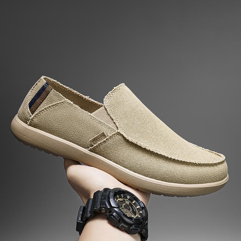 Холщовые туфли большого размера Мужские слипоны Лоферы Повседневные Дышащие Независимая станция Трансграничная обувь Взрослые Низкий каблук Резина 39