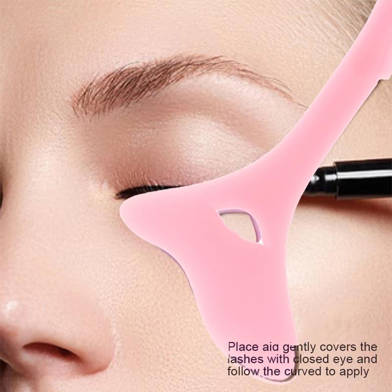 Multi-Functional Eyeliner Stencil Wing Tips Silicone Eyeliner Aid Drawing Lipstick Wearing Assistant Baffle Reusable Makeup