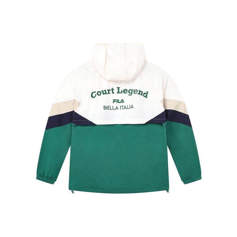Fila Color Block Casual Tennis Loose Hooded Jacket Men Jackets Summer-Green F11M339706F-DG