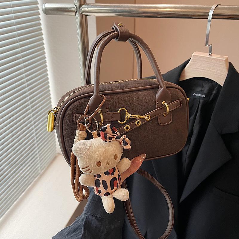 

2024 new fashion simple casual pendant temperament shoulder bag solid color PU handbag fresh messenger bag no pendant