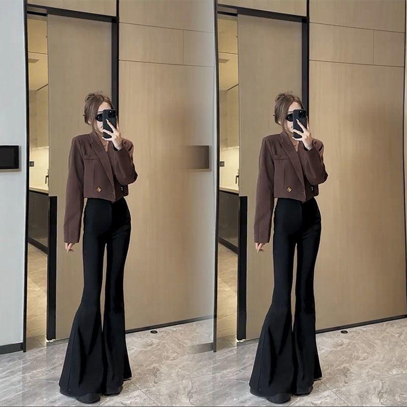 2025 Spring & Fall Petite Blazer and Flared Pants Fashion Set