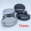 4 pezzi/set da 75 mm, coprimozzo per auto, coprimozzo centrale in ABS, nero argento, universale, di alta qualità, durevole, accessori per auto esterni.