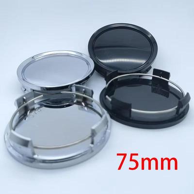 4 Teile/satz 75mm Auto Fahrzeug Radnabenkappenabdeckung ABS Schwarz Silber Universal Hochwertiges Langlebiges Außenautozubehör