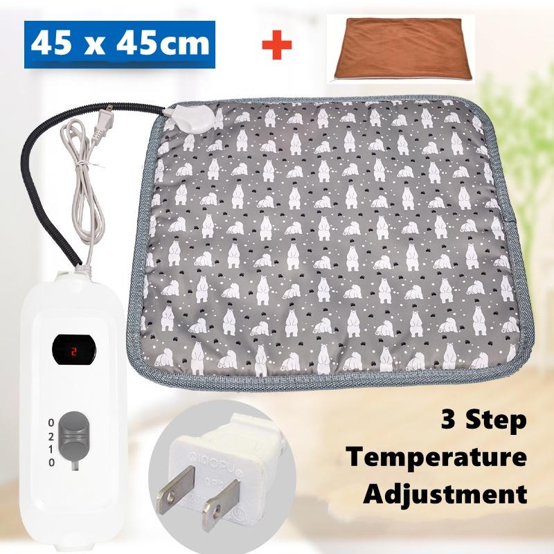 

Коврик с подогревом для домашних животных, регулируемая температура для собак, водонепроницаемая электрическая грелка, таймер на 3,9 передач, принадлежности для сна собак 110V Plug