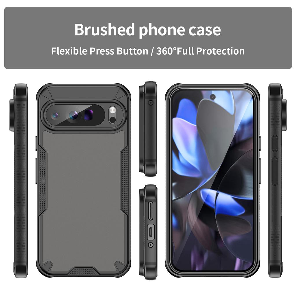 Für Google Pixel 9 Pro XL Hülle PC+TPU Halbtransparente, mattierte Schutzhülle