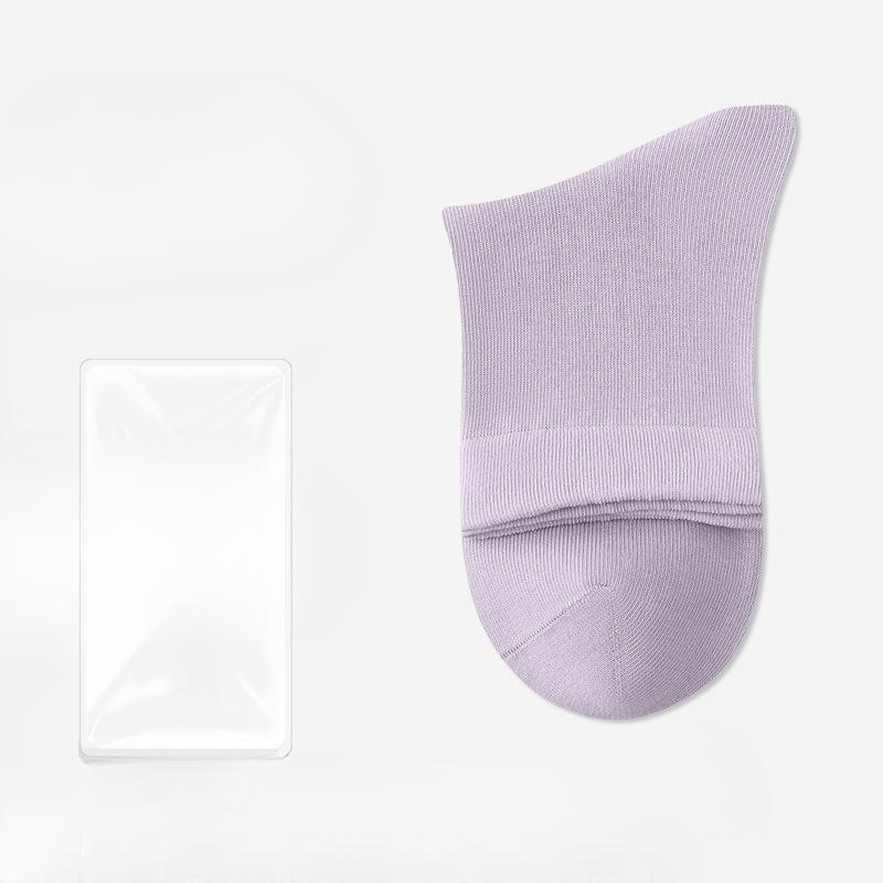 Female Autumn Pure Color Cotton Sweat Absorbing Deodorizing Antibacterial Boneless Cotton Socks
