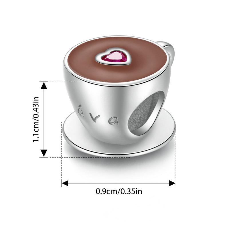 WOSTU Ciondolo Ciambella in Argento 925 Dolce Caramella Charms Budino Cibo Carino Adatto per Bracciale Donna Ragazza Gioielli Raffinati