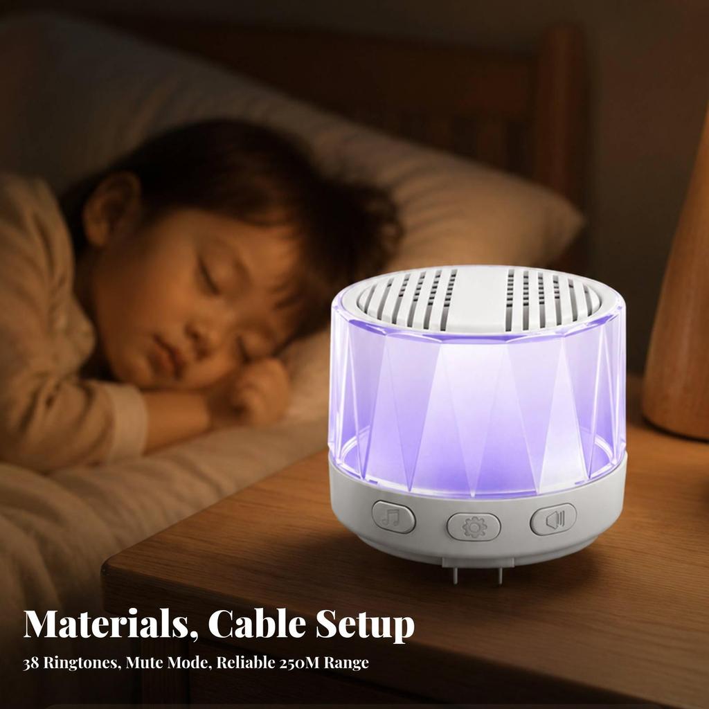 Entry Chime with Hardwired Notification | Adjustable Volume Levels, 38 Selectable Melodies,