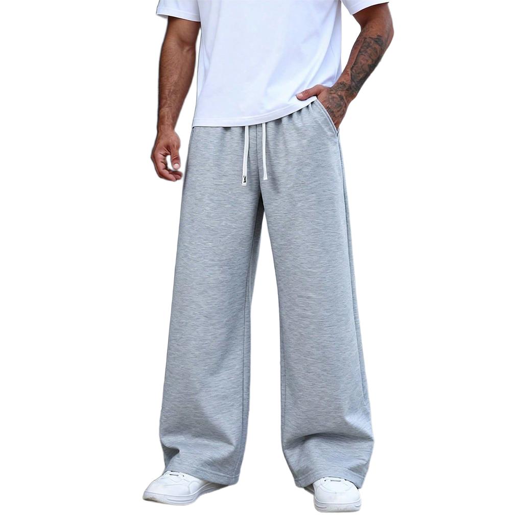 Pantalon de survêtement décontracté à jambe droite de couleur pour homme