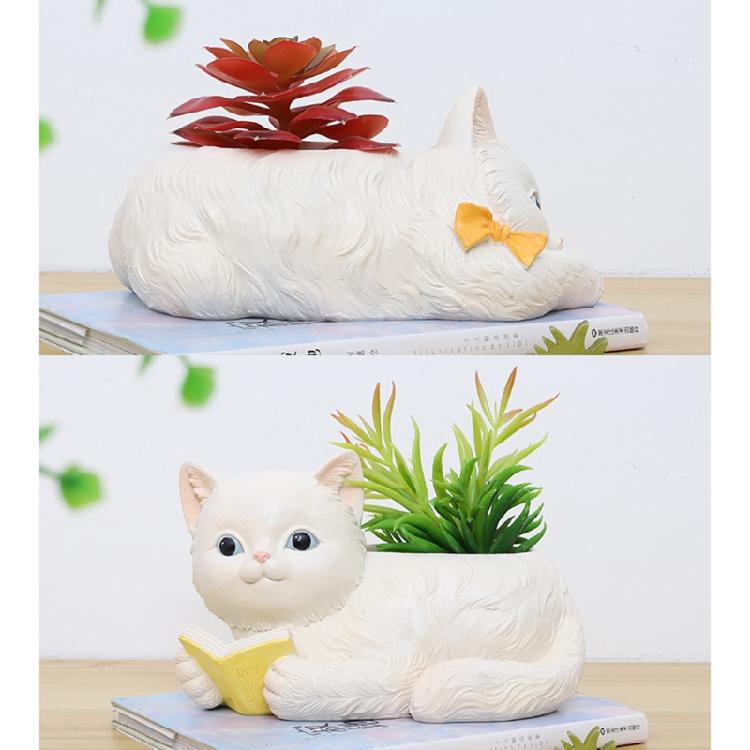 Succulent Plant Pot with Hole Flower Planter Flowerpot Lovely Little Cat Decor