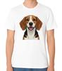 Glückliches Beagle Hund T-Shirt Porträt Süßes Haustierliebhaber Geschenk Unisex Tee