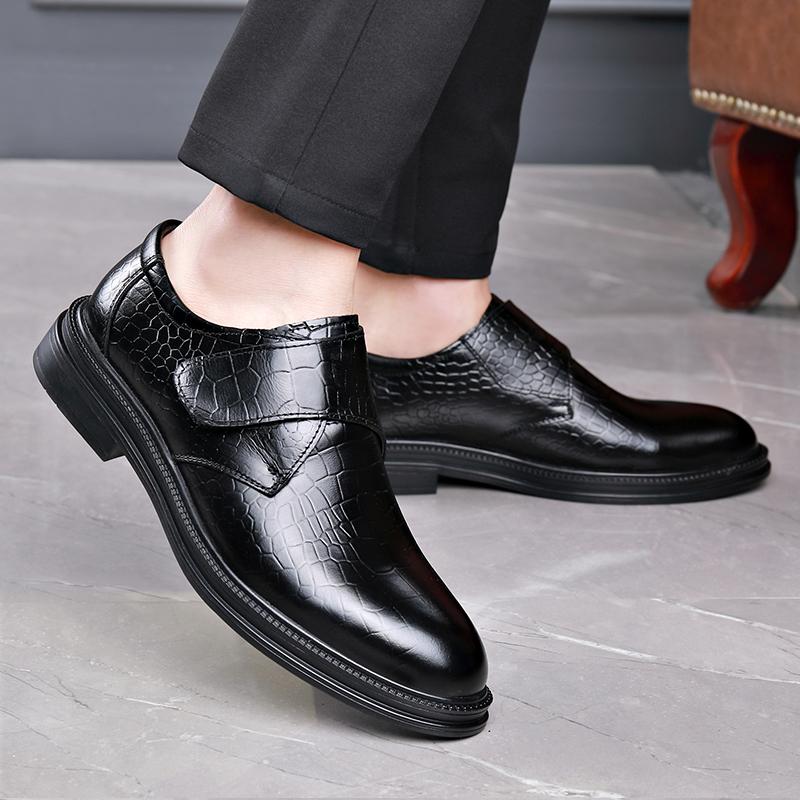 Men's Classic Leather Shoes Business Platform Loafers Work Men Slip On Dress Shoes New In Zapatos De Vestir Hombre