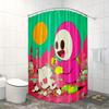 Playful Cartoon Character Print Waterproof Shower Curtain For Bathroom, Fun Urban Design High-End Toilet Partition Curtain