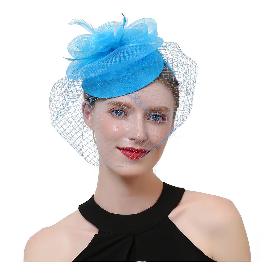 Frauen Mädchen Mesh Fascinators Hut Cocktail Party Stirnband Kopfschmuck Hochzeit Hut