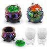 DIY Halloween Mold Set Pumpkin Spider Desigh Round Shape Plaster Concrete Storage Box Silicone Molds Candle Jar Festival Craft
