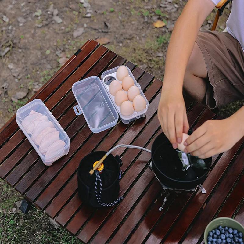 Portable Shockproof Eggs Box 3/4/8 Grids Storage Container Egg Holder Transparent Kitchen Organizer for Outdoor Camping Picnic