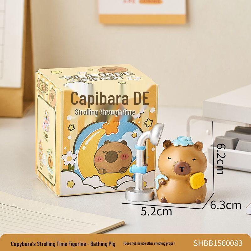 Capybara Stroll Time Blind Box Toy Figurine - Emotion Healing Desktop Ornament & Kids' Gift.