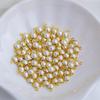 14K Gold Plated Faux Pearl Teardrop Pendant with Round Bezel Loop Charm for DIY Jewelry