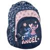 Mochila Escolar com Padrão Stitch Angel, 3 Compartimentos Grande Capacidade Ergonômica Bolsa para Laptop para Crianças Adolescentes DS25CC-276