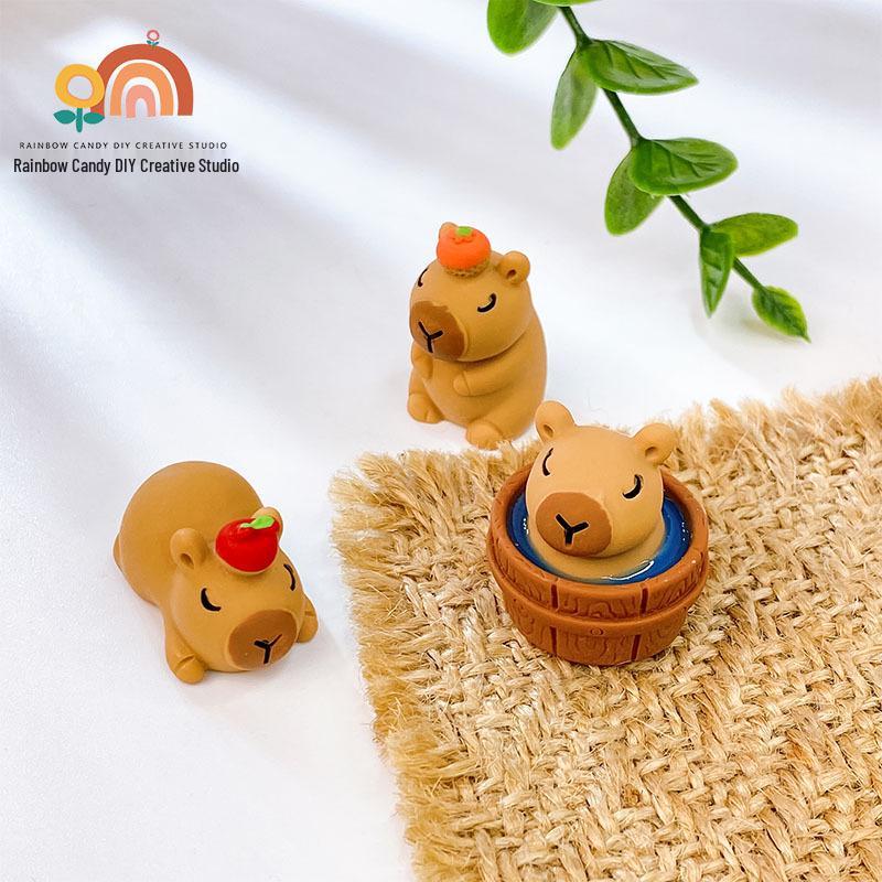 Mattiertes Capybara 3D Figur Schlüsselanhänger & Magnet - DIY Schmuckzubehör