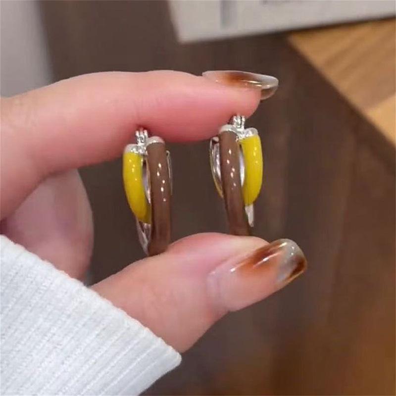 Elegant Retro Drip Oil Cross Hoop Earrings: Chic, Versatile, High-Class Accessories for Women